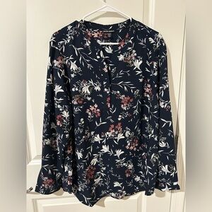 Hilary Radley Blue Floral Blouse